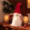 Lighted Christmas Tree Topper Gnome with Timer, 16.5 Red and White Fabric Cute Santa Gnome Tree Topper with LED Lights for Party Ornaments Christmas Decoration Indoor, Battery Operated